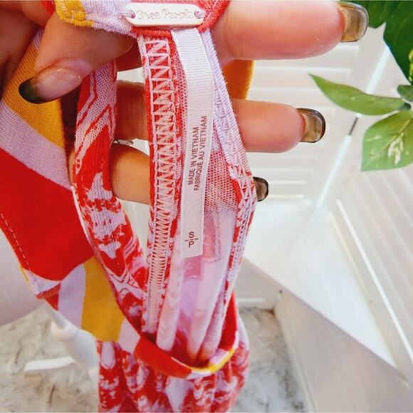 FREE PEOPLE LINEN ORANGE HALTER TUNIC SIZE SMALL - Picture 6 of 7